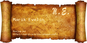 Marik Evelin névjegykártya